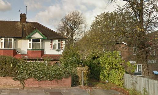 This is a screenshot I grabbed from Google Street View of my childhood home. To be honest the front of the house hasn't really changed much since I was brought home from the hospital 42 years ago! Our house is the one with the green painted eaves. To the right of the house is the lane that leads to the garages, and right of that is the residential home for the elderly, which was built on a field.